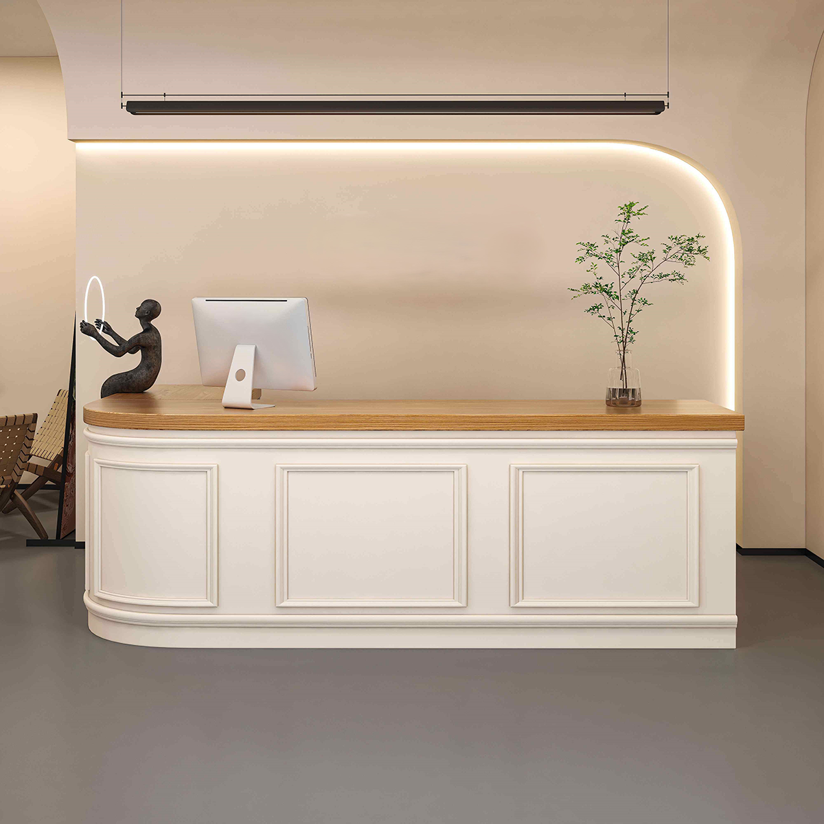 Curved French-Style Corner Desk RD-210