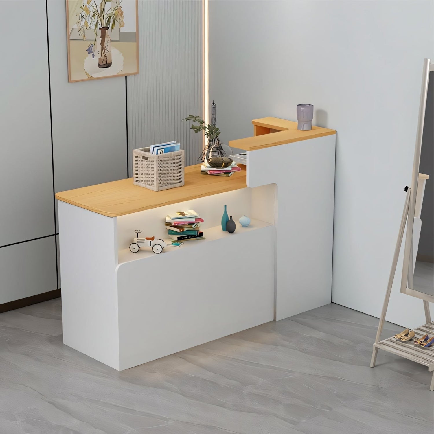Modern Minimalist Small Corner Cashier Reception Counter RD-183