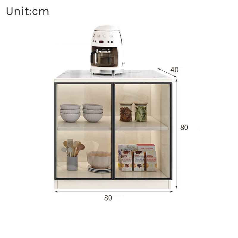 Light Luxury Sintered Stone Console with Wood Divider BC-107