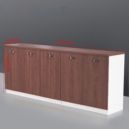 Modern Minimalist Low Office Storage Cabinet with Wooden Finish FC-003