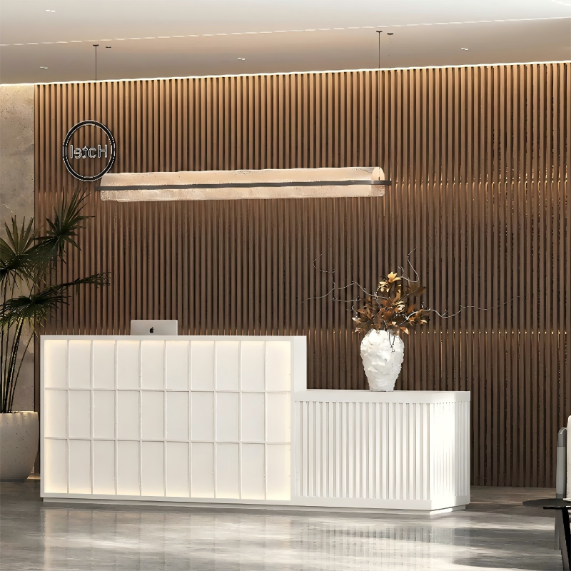Minimalist Reception Desk with Square Panel Detailing RD-221