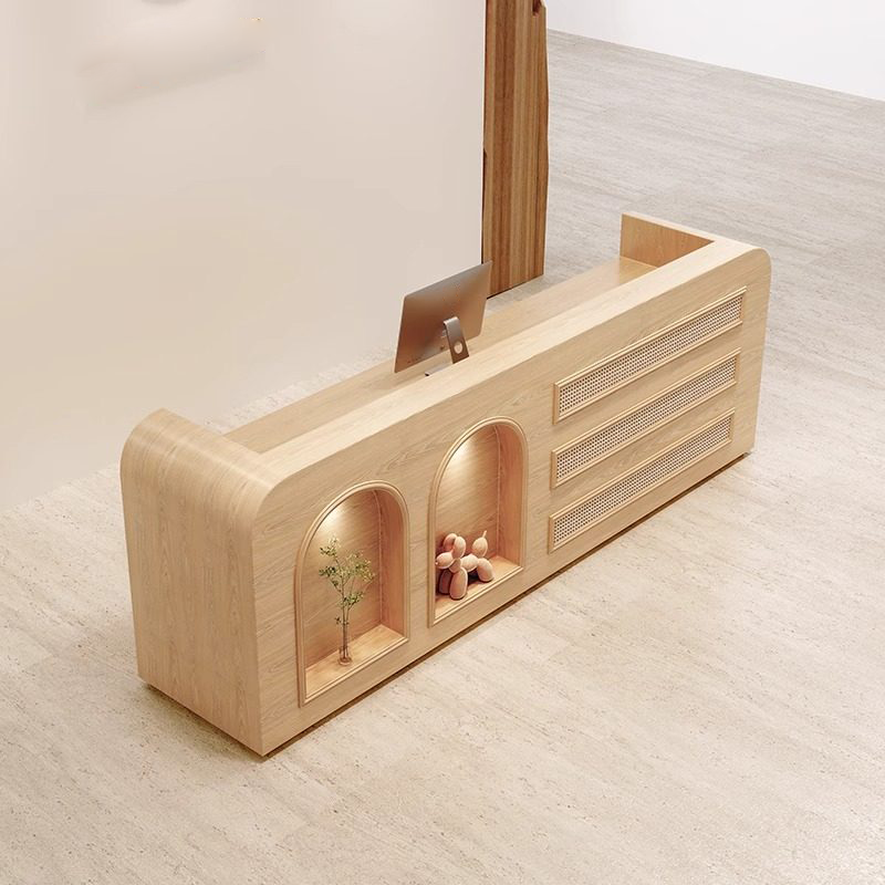 Wabi-Sabi Rattan Reception Desk for Boutique, Hotel &amp; Retail Counter RD-218