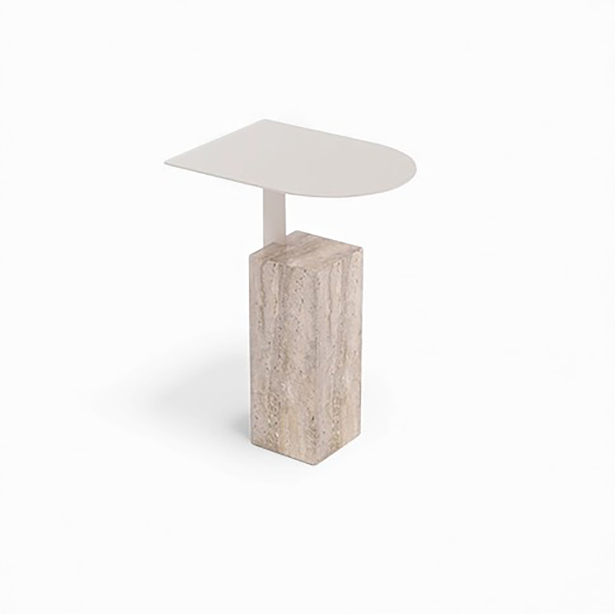 Natural Travertine Minimalist Marble Square Side Table ST-101