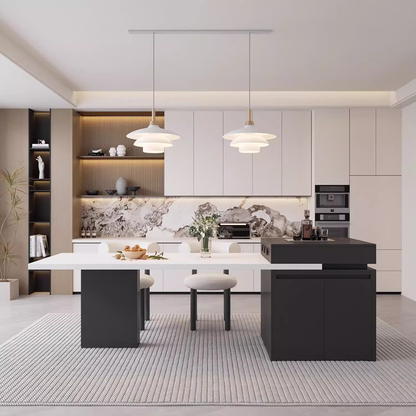 Extendable Marble Kitchen Island Dining Table IT-101