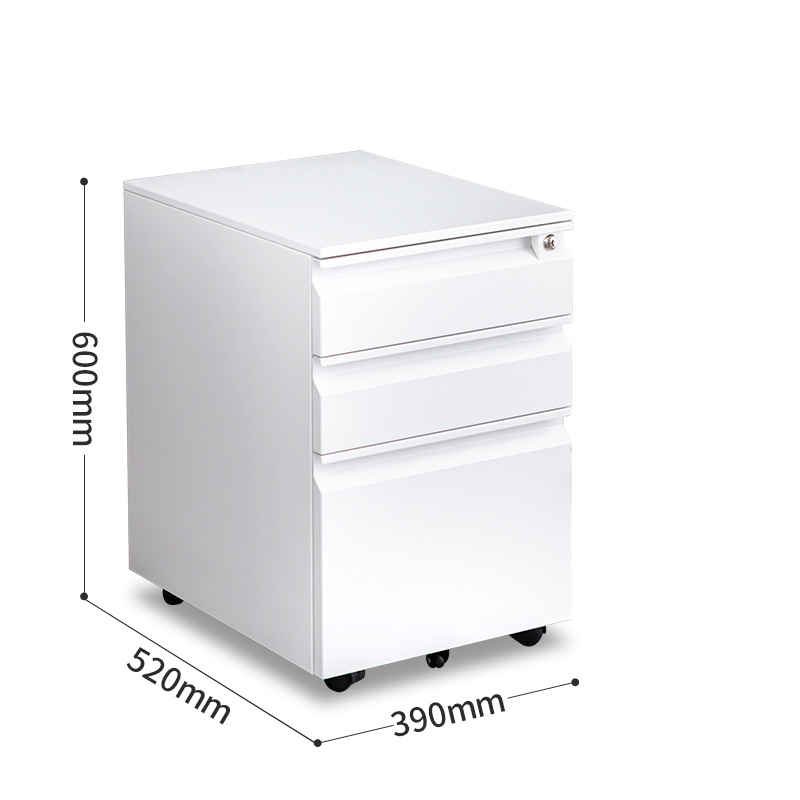 Steel Mobile Office Filing Cabinet with 3 Drawers for Desk Storage FC-006