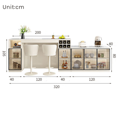 Light Luxury Sintered Stone Console with Wood Divider BC-107