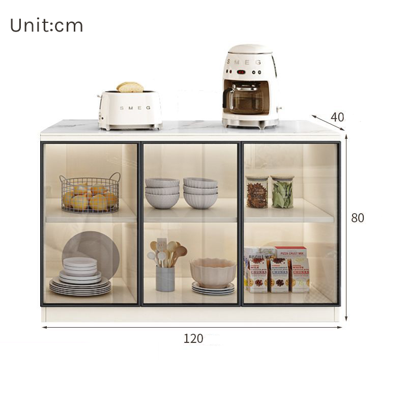 Light Luxury Sintered Stone Console with Wood Divider BC-107