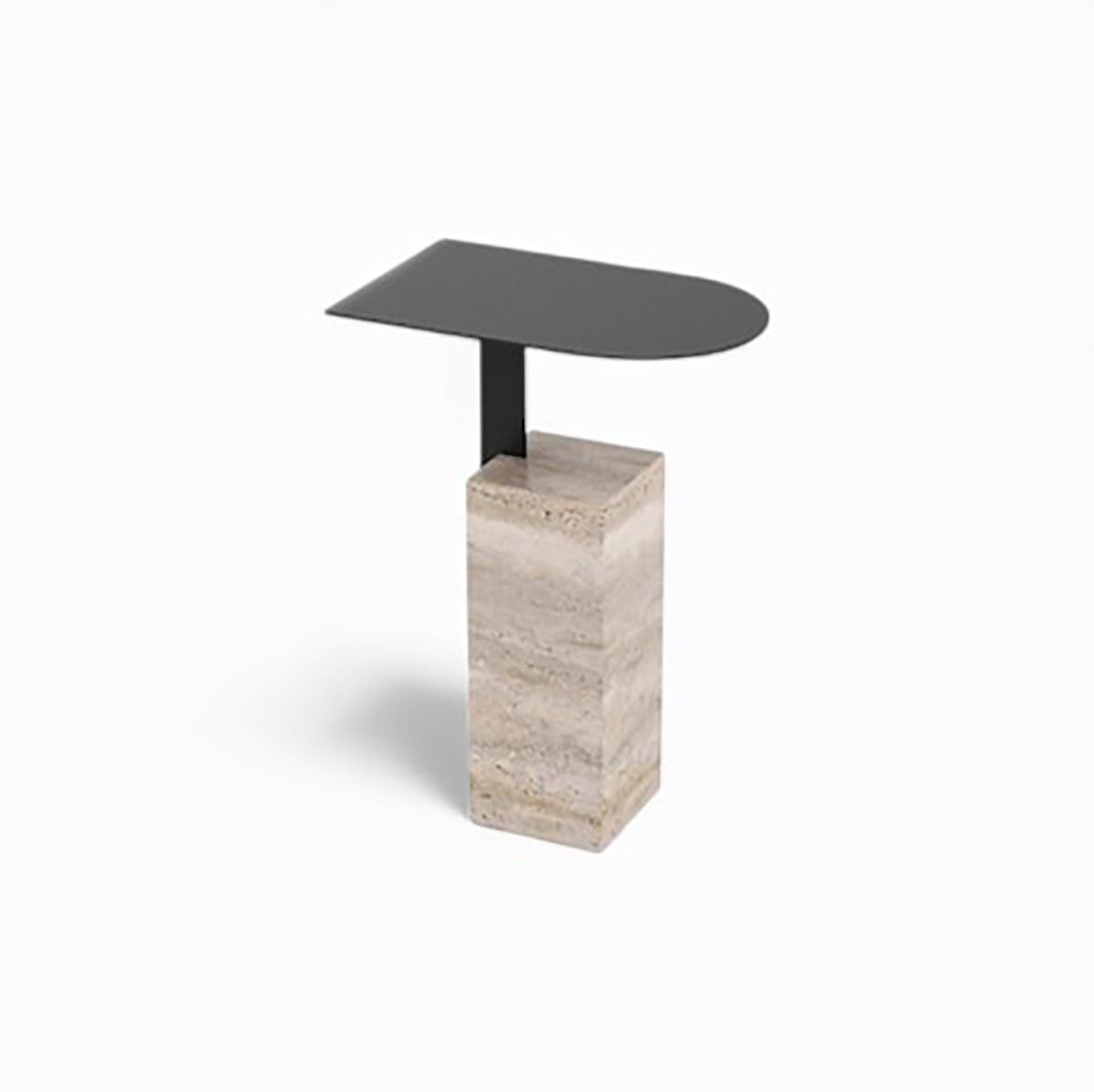 Natural Travertine Minimalist Marble Square Side Table ST-101