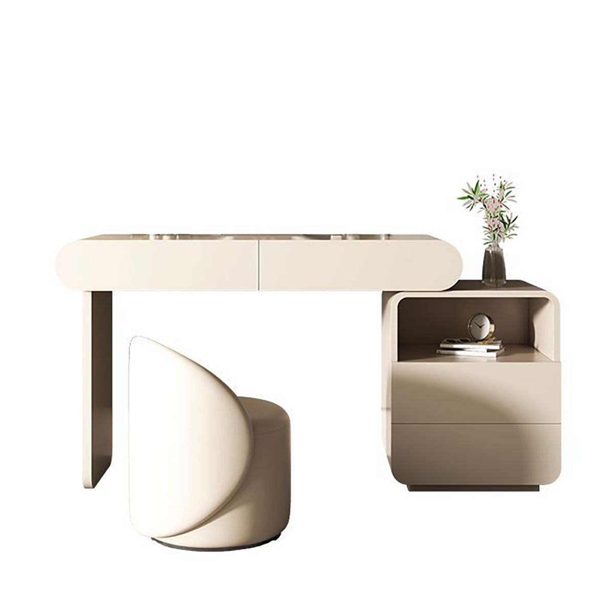 Wabi-Sabi Extendable Dressing Table with Storage DRT-104