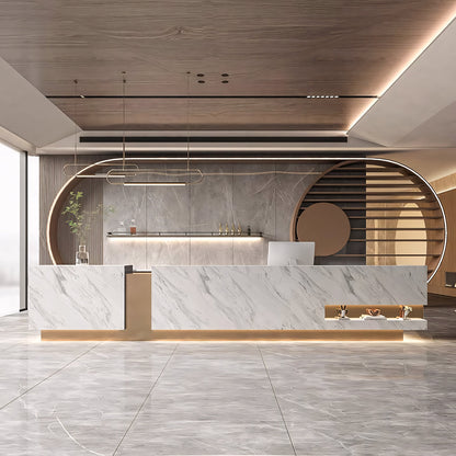 Luxury Rectangle Color-block Reception Desk for Company Hotel RD-116