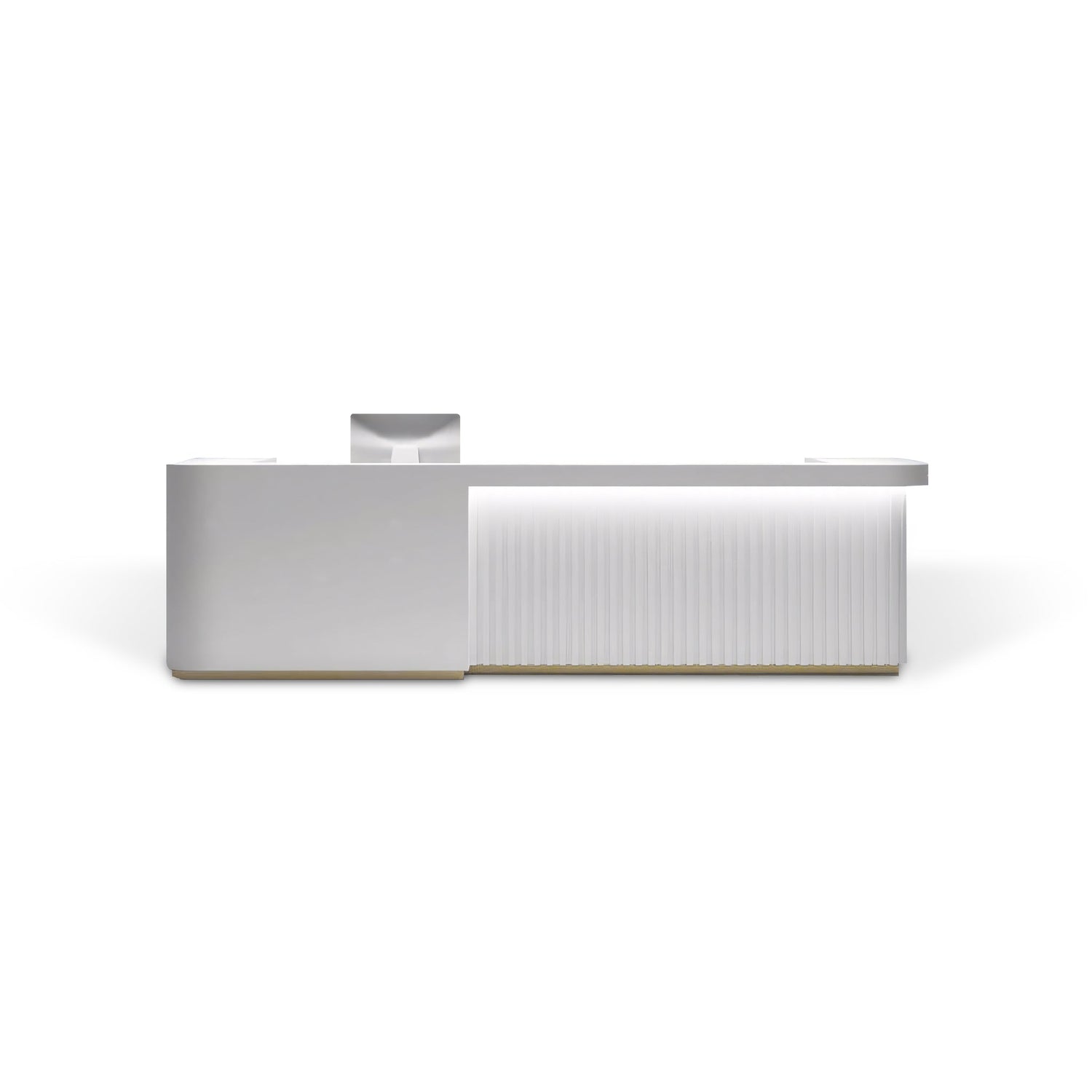 Contemporary Fluted Reception Desk with LED Lighting RD-189