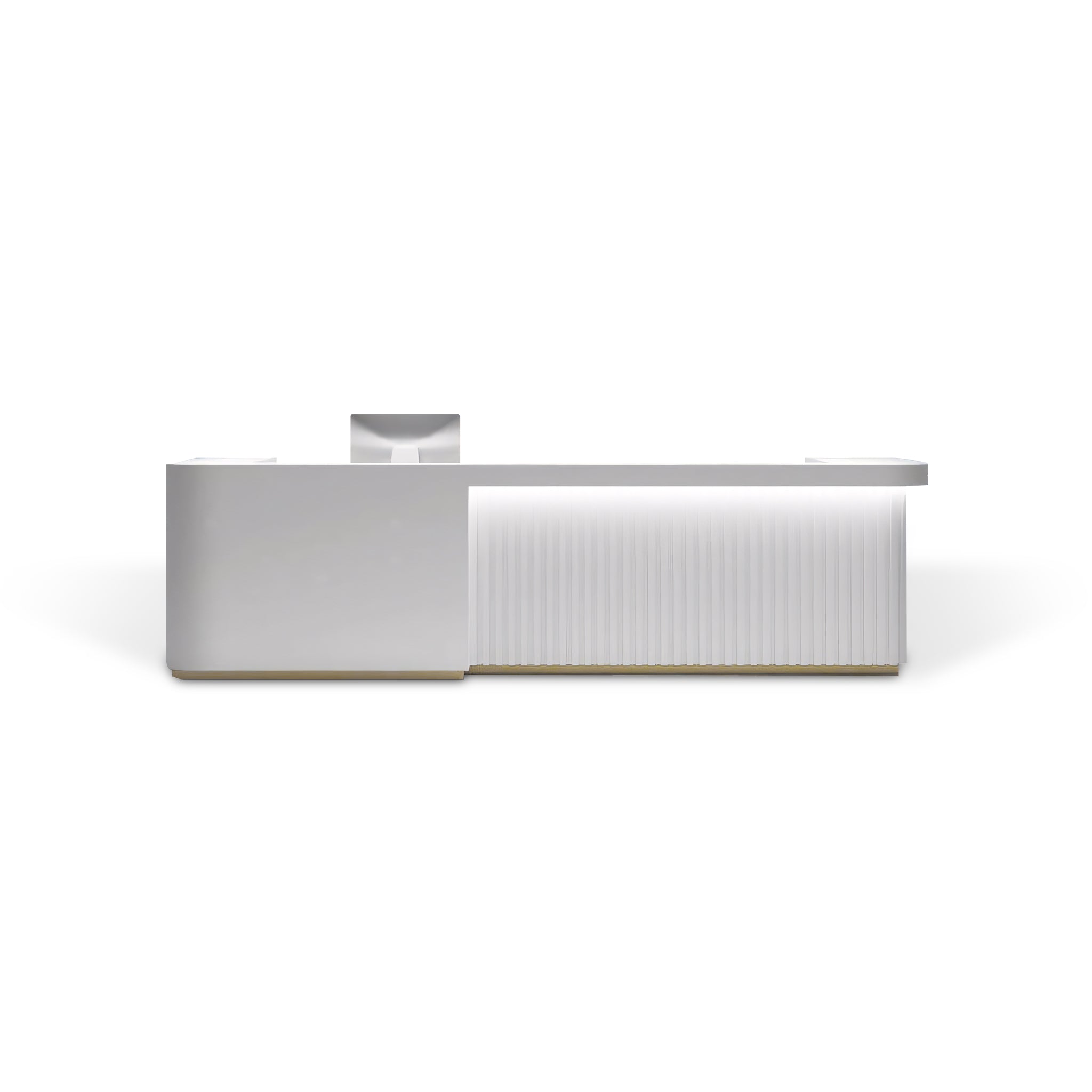 Contemporary Fluted Reception Desk with LED Lighting RD-189