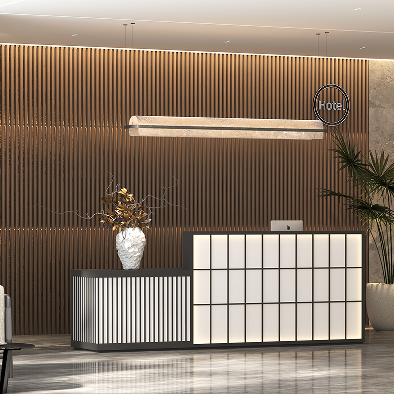 Minimalist Reception Desk with Square Panel Detailing RD-221