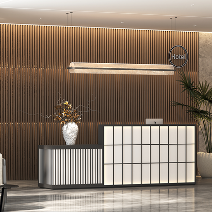 Minimalist Reception Desk with Square Panel Detailing RD-221