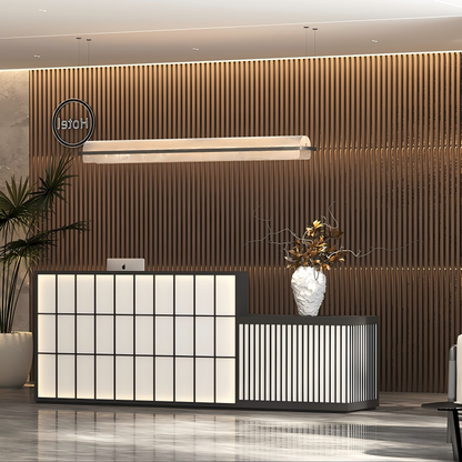 Minimalist Reception Desk with Square Panel Detailing RD-221