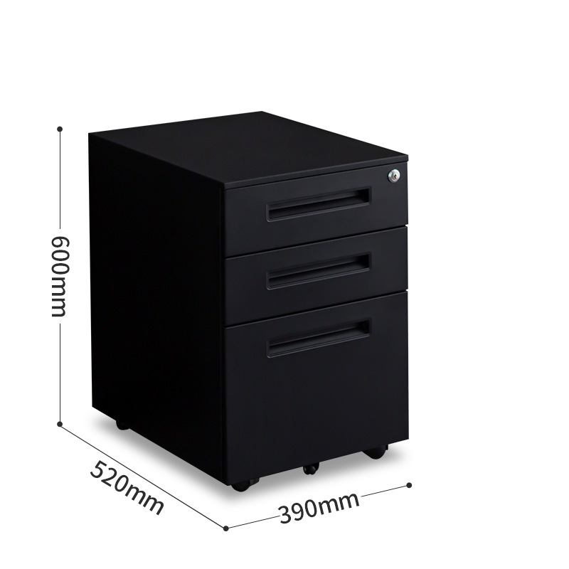 Steel Mobile Office Filing Cabinet with 3 Drawers for Desk Storage FC-006