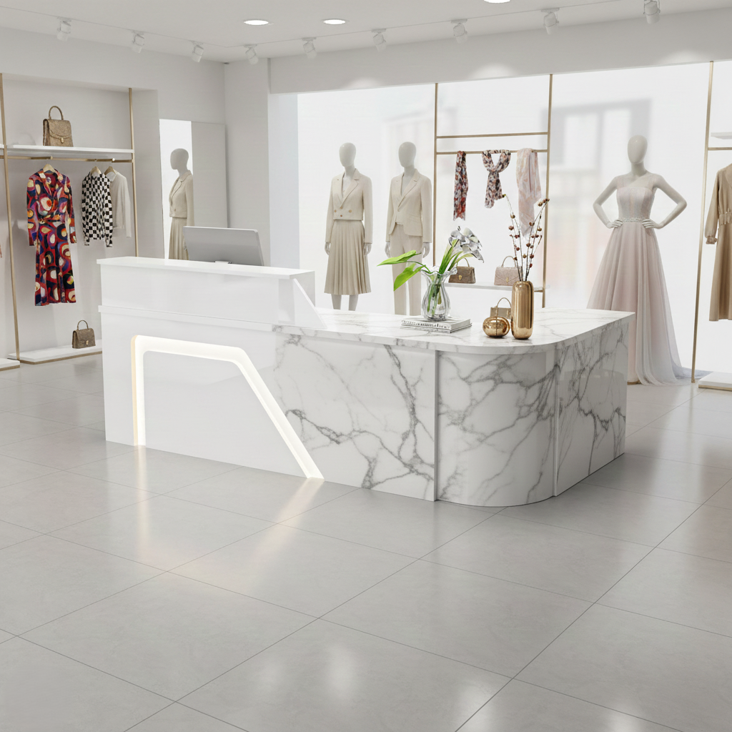 Modern Arc Shape Store Office Supermarket Reception Desk RD-164