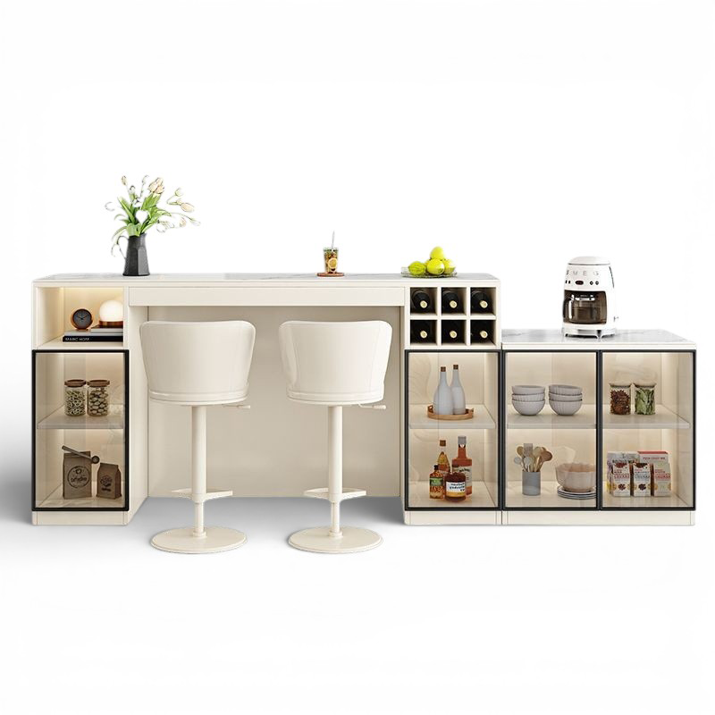 Light Luxury Sintered Stone Console with Wood Divider BC-107