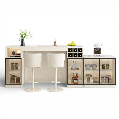 Light Luxury Sintered Stone Console with Wood Divider BC-107