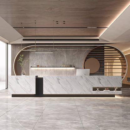 Luxury Rectangle Color-block Reception Desk for Company Hotel RD-116