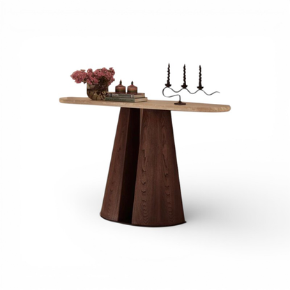 Natural Travertine Slim Console Table - Retro Entryway Long Desk CT-107