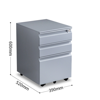 Steel Mobile Office Filing Cabinet with 3 Drawers for Desk Storage FC-006