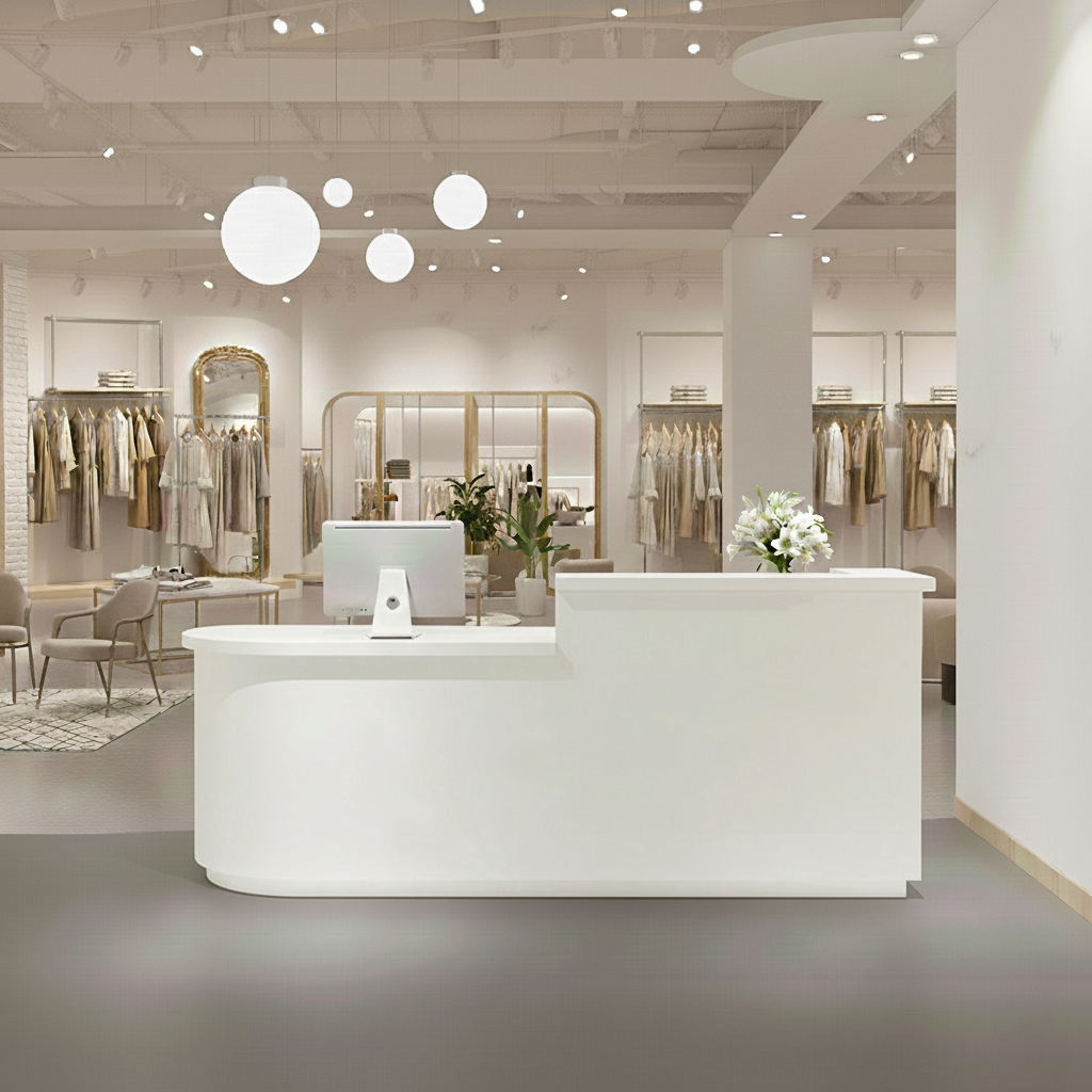 Arc Shape Fashionably Salon Store Institution Reception Desk RD-124