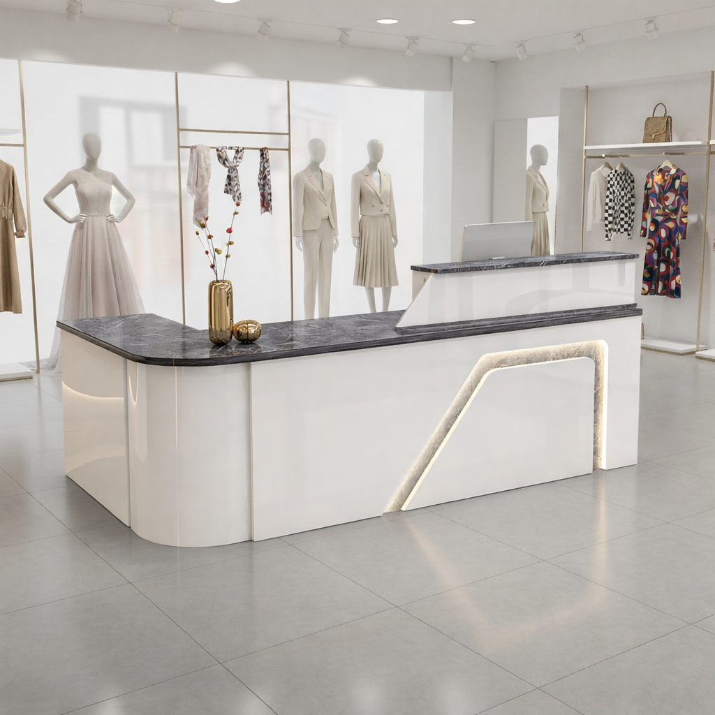 Modern Arc Shape Store Office Supermarket Reception Desk RD-164
