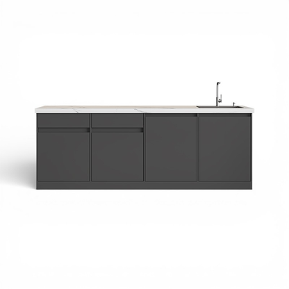 Marble Wet Bar Cabinet with Sink for Office Pantry BC-108