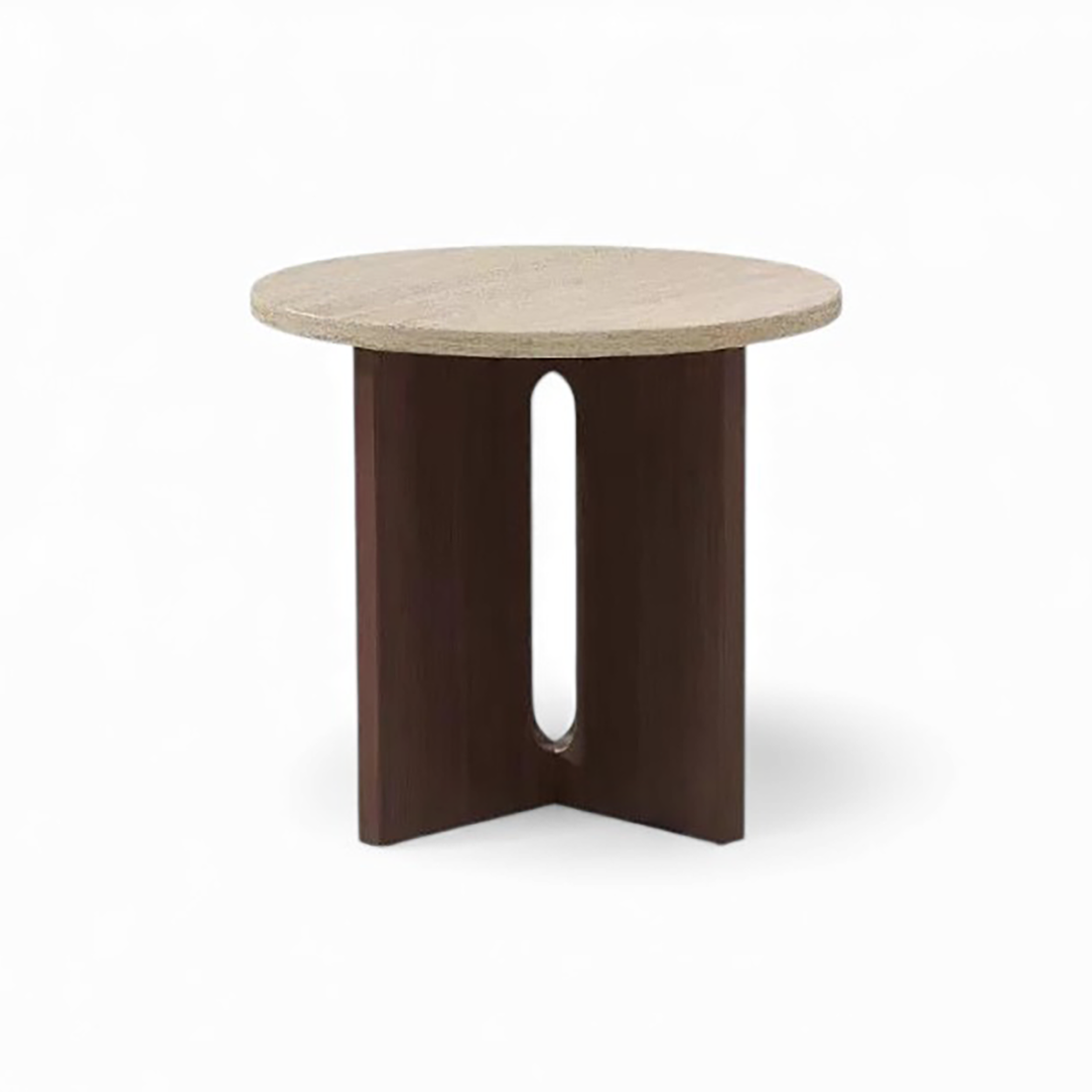Travertine Side Table Round - Wabi Sabi Coffee Table Nightstand ST-105