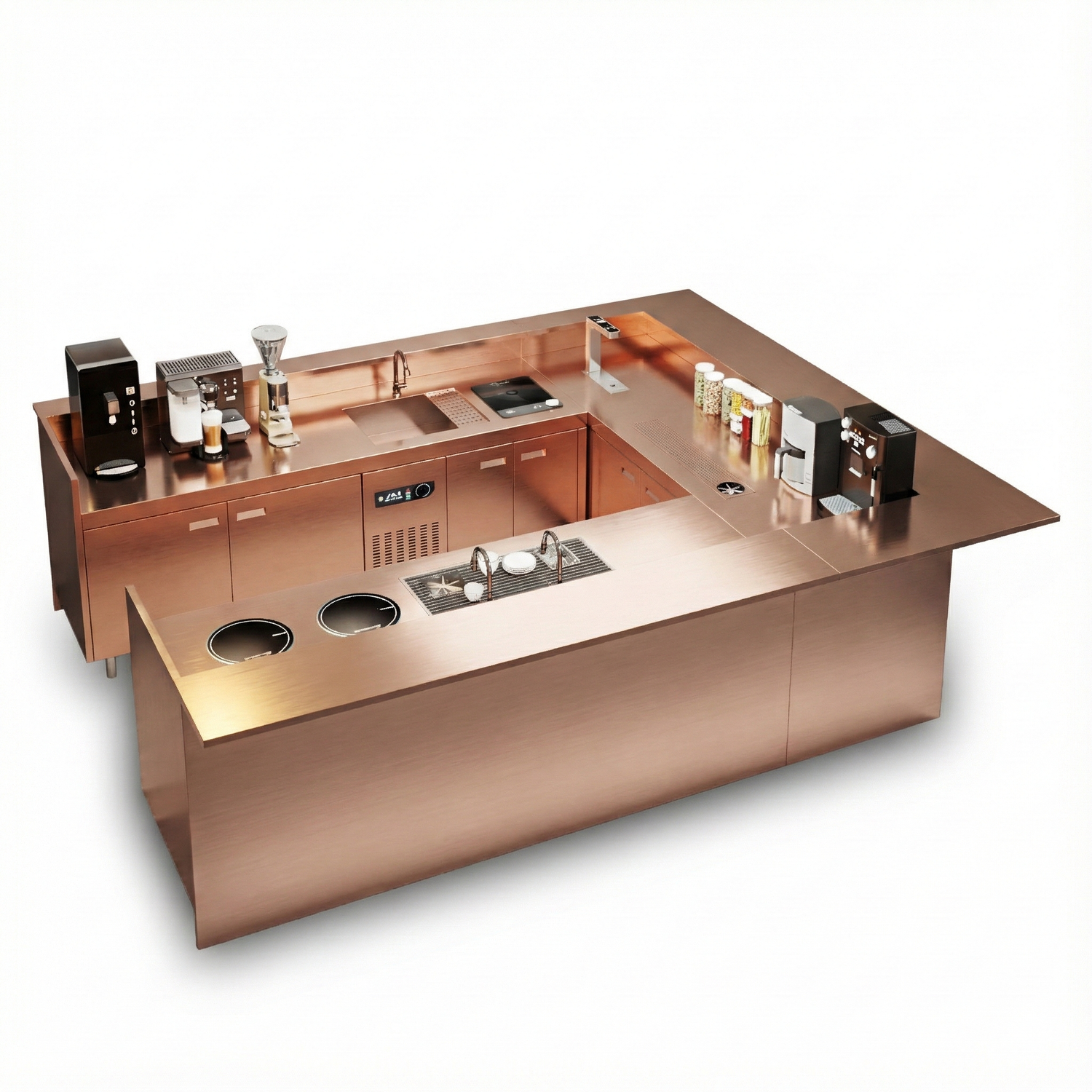 Custom Commercial Stainless Steel Corner Bar and POS Counter BC-101