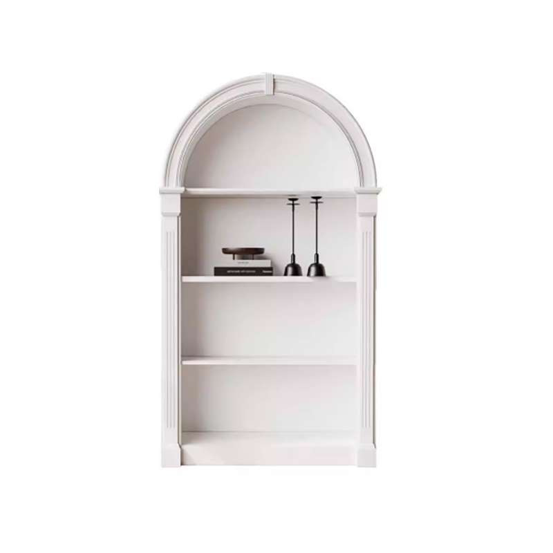 Cream Style Arched Display Cabinet – French Retro Bookshelf DC-001