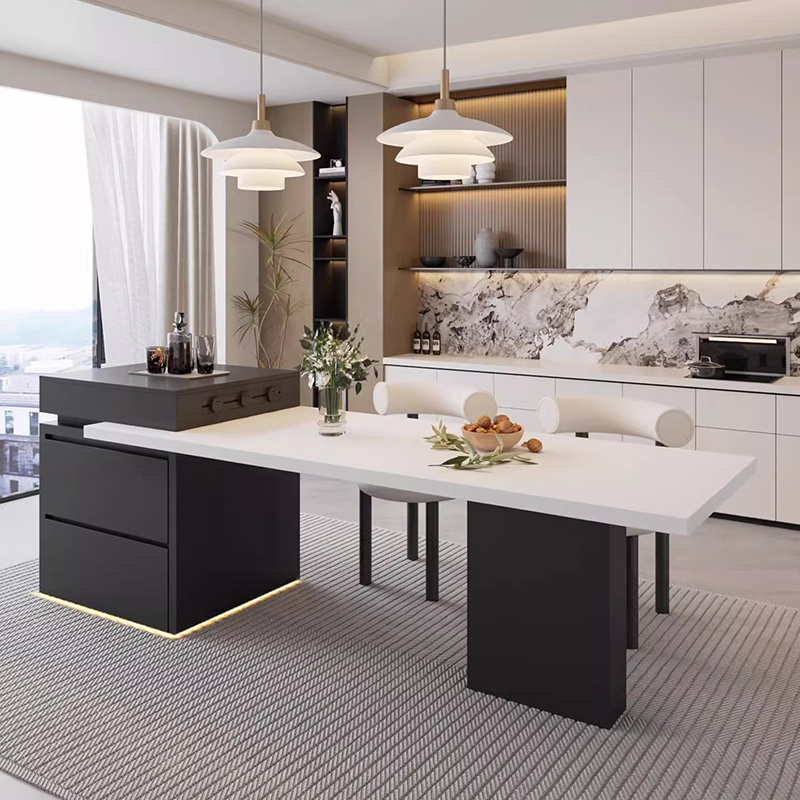 Extendable Marble Kitchen Island Dining Table IT-101