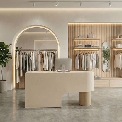 Minimalism Curved Lacquered Reception Desk RD-162