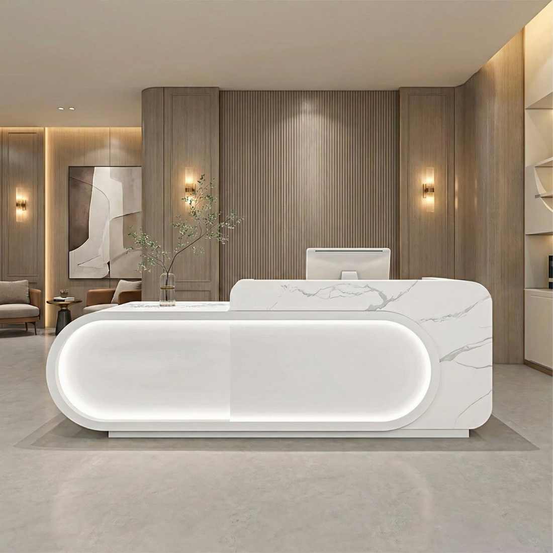 Small Store Curved Front Desk Reception Desk RD-119