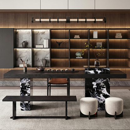 High-End Marble-Patterned Sintered Stone Island Table for Home Use IT-110