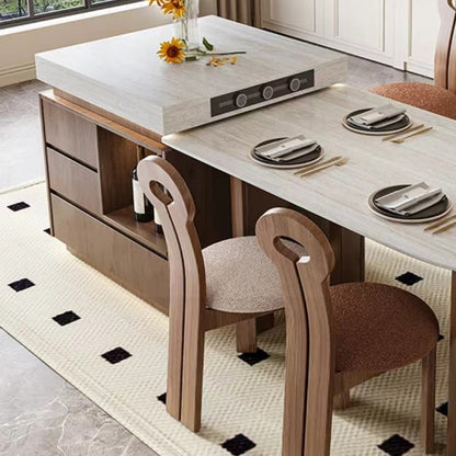 French-Style Curved Island Dining Table with Separate Tea Table IT-112