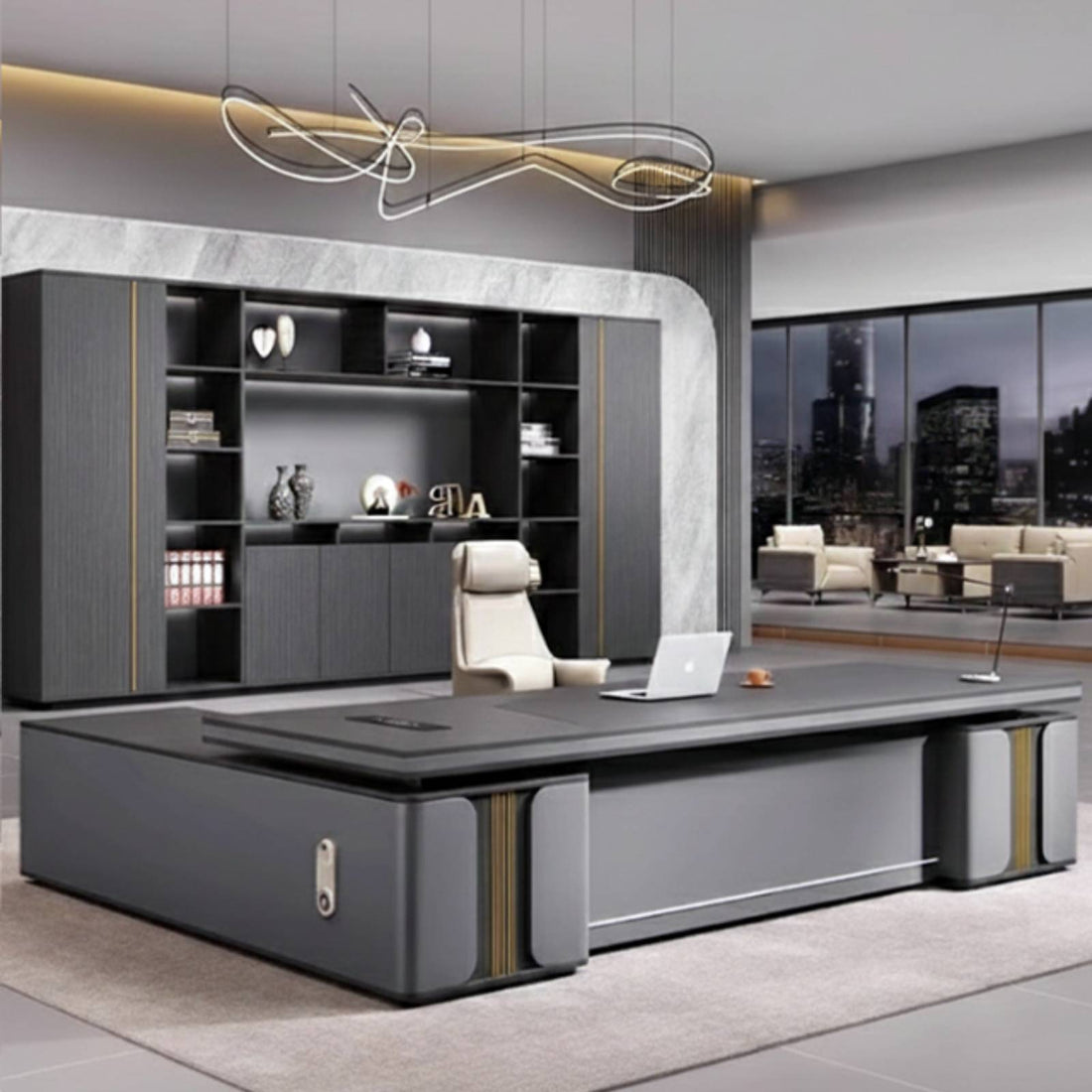 Executive Office Desk Set with Manager Chair ED-022