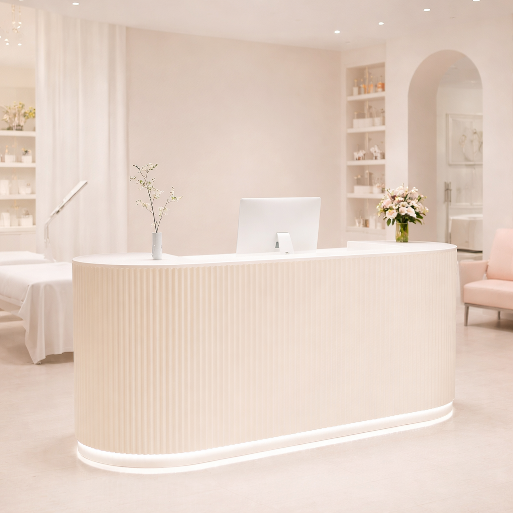 (Stock) Light Luxury Cream Style Hotel Store Salons Reception Desk RD-149