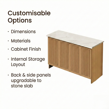 (Stock)Custom Outdoor Garden Workbench with Stone Top and Storage OKC-111