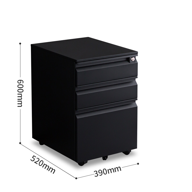 Steel Mobile Office Filing Cabinet with 3 Drawers for Desk Storage FC-006