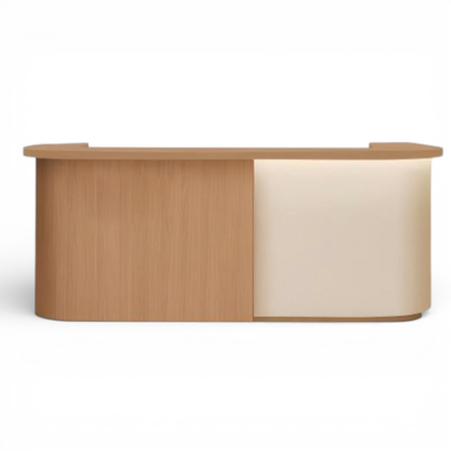 Wabi-Sabi Minimalist Curved Reception Desk for Salon, Boutique &amp; Yoga Studio RD-217